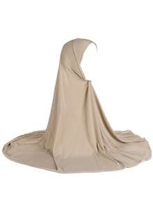 1 Khăn trùm đầu tiện lợi cho phụ nữ theo đạo Hồi, Khăn choàng đơn giản bằng vải lanh pha lê màu trơn, Khăn trùm đầu đa năng thời trang, Khăn trùm đầu Niqab chống nắng khi cầu nguyện ngoài trời thoáng khí - khăn xếp - Xem 13