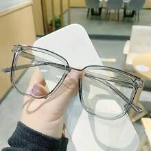 Large Round Frame Clear Lens Glasses Retro Fashion Decorative Glasses Computer Glasses For Women And Men - 透明1個裝 - 查看 3