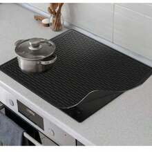 1 Miếng bảo vệ bếp điện/bếp từ cỡ lớn - Chống trượt chịu lực cao, chịu nhiệt lên đến 500°F/260°C, thích hợp cho bếp điện, bếp từ, lò nướng - Bề mặt dễ vệ sinh, chống trầy xước - Phù hợp với hầu hết các loại bếp - Thích hợp cho bếp gas, bếp điện, bếp từ - Thảm lót dụng cụ nhà bếp, nắp đậy bếp, thiết kế tối giản, kết cấu chắc chắn, miếng bảo vệ mặt bàn, nhà hiện đại - màu đen - Xem 9