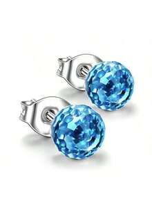 1 Paar elegante, bunte Kristallkugel Ohrstecker