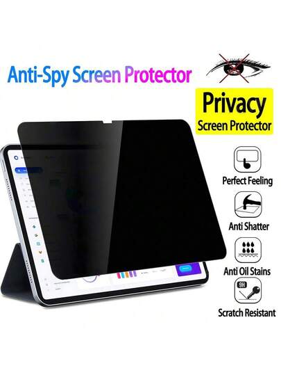 1 pezzo Protezione schermo privacy anti-spia HD per Pro/Air/Mini (7,9-12,9 pollici): Schermo di privacy da sinistra a destra per ufficio, pendolarismo e navigazione pubblica (rivestimento anti-impronta digitale, kit di pulizia e bordi compatibili con custodie) Accessori essenziali per la protezione dello schermo, applicabile per schermi di tablet per uso quotidiano, ufficio e casa, resistente all'acqua, agli urti, alle cadute e ai graffi