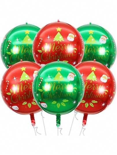 6 pezzi Palloncini natalizi, palloncini in foil rossi e verdi per decorazioni natalizie per feste, decorazioni per interni e gadget per feste di Natale