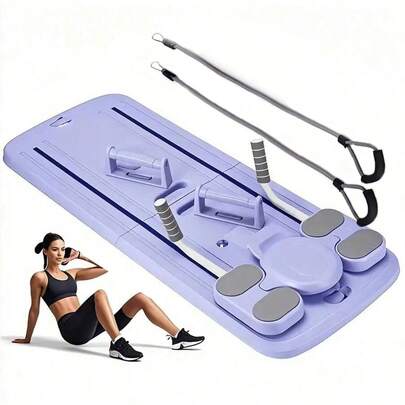 لوح بيلاتس متعدد الاستخدامات قابل للطي لممارسة التمارين المنزلية - نحت وتنعيم الجسم بالكامل ، مع حبال مقاومة ومقابض الدفع ، جهاز تدريب البطن المتين (وردي/بنفسجي/أسود) ، معدات رياضية عصرية | هيكل قوي ، نادي رياضي ، رياضة ، تمرين منزلي ، عجلة البطن ، لف البطن