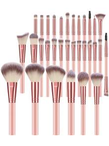 50件套化妆工具套装，包括：1个多功能防水拉链化妆包+25支化妆刷+6个化妆海绵+3个迷你化妆海绵+3个三角粉扑+3个迷你气垫粉扑+1个发圈+2个手碗挂绳+1套化妆刷清洁工具+3个气垫粉扑+1套眼部彩妆工具+1个睫毛夹。旅行必备，情人节礼物，价格实惠，旅行化妆刷套装，女士礼物，化妆师必备，专业全套化妆工具。 - 彩色 - 查看 15