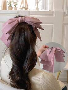 1个磁性编织丝带蝴蝶结发夹 - 彩色 - 查看 4