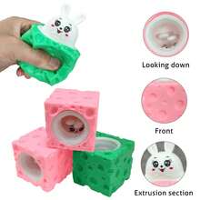 1/3/10 món đồ chơi bóp hình thỏ dễ thương cho ngày lễ Phục sinh - Đồ chơi bóp hình thỏ phô mai Đồ chơi giảm căng thẳng cho trẻ em và người lớn Bóng bóp giảm căng thẳng cho quà tặng tiệc tùng Màu sắc ngẫu nhiên - Nhiều màu - Xem 6