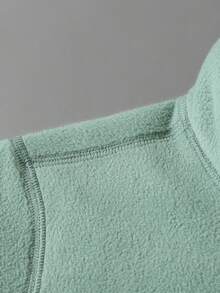 Reversible Sherpa Jacket Women, Stand Collar Zipper Cardigan, Solid Color Fleece Jacket For Autumn/Winter Sports - Mint Green - View 5