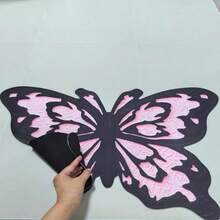 1pc Pink & Black Butterfly Pattern Bath Mat, French Chic Bathroom Rug, Suitable For Bathroom, Bedroom, Living Room, Camping And Entryway, Ideal Home Decor Carpet, Bath Mat, Bathroom Rug, Door Mat, Small Rug, Carpet, Mat, Home Decor, Area Small Rug, Outdoor Mat, Home Decor, Area Rug, Bedroom Rug, Washable Carpet Christmas Decor Kitchen Rug