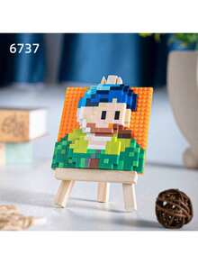 1 Painting Building Blocks, DIY Painting Building Blocks, Starry Sky, Girl, Waves, Mountains, Building Blocks, Birthday Gift, Painting Enthusiasts Desktop Decor, Living Room Decor, Office Desk Ornament - Multicolor - View 11