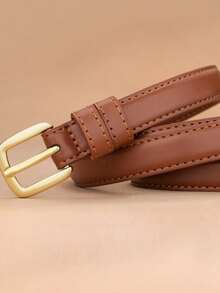 1pc/2pcs Women's Pin Buckle Waist Belt, Versatile Casual PU Leather Belt Suitable For Dresses, Jeans, All Seasons