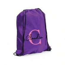 1pc Personalized Initials And Name Drawstring Backpack, Personalized Bag With Name Multiple Color Options Custom Drawstring Backpack Drawstring Bag Personalized Initials And Name Back To School Drawstring Backpack Swim Bag Gym Bag After School Club Bag Team Sports School Travel Party Favor Bag Christmas Gift