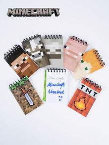 Microsoft 8PCs  Officially Licensed  Game Peripherals TNT Multicolor Pocket Miner Style Fuzzy Powder Pig Spinning Coil Notebook Mini Notebook Mini Birthday Party Notepad Themed Notebook