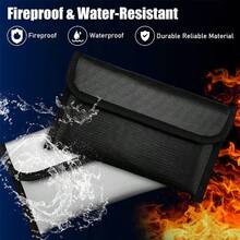 2200℉ Fireproof Money Bag Waterproof Document Envelope File Pouch Cash Box - Black - View 4