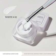 1色3D彩绘凝胶美甲拉胶，所有颜色均可调和，美甲凝胶勾线笔，适用于DIY美甲设计、线条艺术凝胶和美甲沙龙美甲 - 白色 - 查看 7