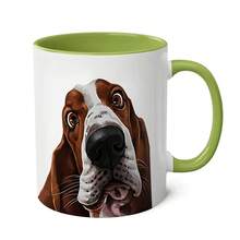 1pc Basset Lover's Ceramic Mug - 11oz Insulated Cup For Hot & Cold Drinks, Cute Full-Body Dog Design, Perfect Gift For Pet Owners, Hand Wash Only, Dog Mug - All White - View 5