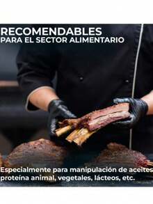 Guantes De Nitrilo Vinilo Negro Libre De Latex 100 Piezas - GRANDE - Ver 5