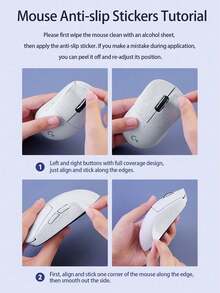 1 Stück GPW Anti-Rutsch Aufkleber, Aufkleber für Mäuse der ersten und zweiten Generation GPW, Schneeflocken Muster E-Sport Wireless Maus Aufkleber, glatte und abriebfeste Aufkleber, Maus Aufkleber mit voller Abdeckung - Pink, Blau und Weiß