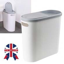 Bathroom Trash Can Garbage Can With Press Lid Slim Trash Bin For Toilet - White - View 7