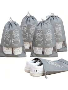 5 Pcs,Thickened Design, Dust And Moisture Proof, Visible Transparent Window For Quick Shoe Finding, Super Worry-Free For Storing Shoes At Home And Traveling! Household Items, Back To School - 灰色 - 查看 7