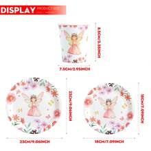 30pcs Cute Floral Fairy Disposable Plates & Cups, Party Supplies Suitable For 30 Guests, Disposable Paper Plates & Cups For Birthday, Wedding, Party, Family Picnic