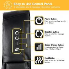 Larora 4D Electric Neck And Back Massager With Heat, Deep Kneading Massage Pillow, Adjustable Intensity, Shoulder Muscle Massage, For Home, Office, Car Use, Ideal Gift For Men Women Mom Dad - 黑色 - 查看 6