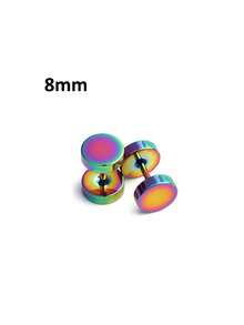 1 件不锈钢圆盘杠铃耳环，男女通用，适合日常佩戴