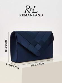 REMANLAND Elegante bolso de hombro de mujer a cuadros, elegante bolso de mano azul marino, bolso de fiesta de mujer, adecuado para fiestas, bodas, galas y otras ocasiones de mujer, una opción ideal para chicas y mujeres de fiesta, también el mejor regalo para mujeres