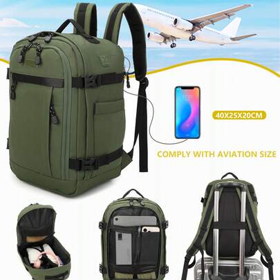 BRIJAY Ryanair Cabin Backpack 40x20x25cm (20L) | Waterproof Flight Backpack | Heavy Duty Carry-On | Backpack For Hiking, School, And Work | Black/Blue/Grey/Green/Pink | 24/72h Delivery