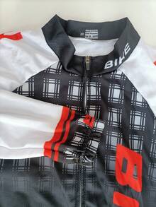 Maillot de ciclismo de hombre con bloques de color y parches a cuadros - Multicolor - Ver 3