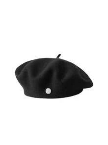1pc Women Minimalist Candy Colored Wool Beret Hat, Cute Solid Color French Beret, Wool Beret Gift