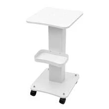 Aesthetician Trolley Cart With Wheels, Aluminum Salon Spa Beauty Machine Trolley Stand, Load 135lbs, 3 Tier Beautician Rolling Cart Aesthetician Machine Mobile Handcart For Beauty Instrument Storage - White - View 2