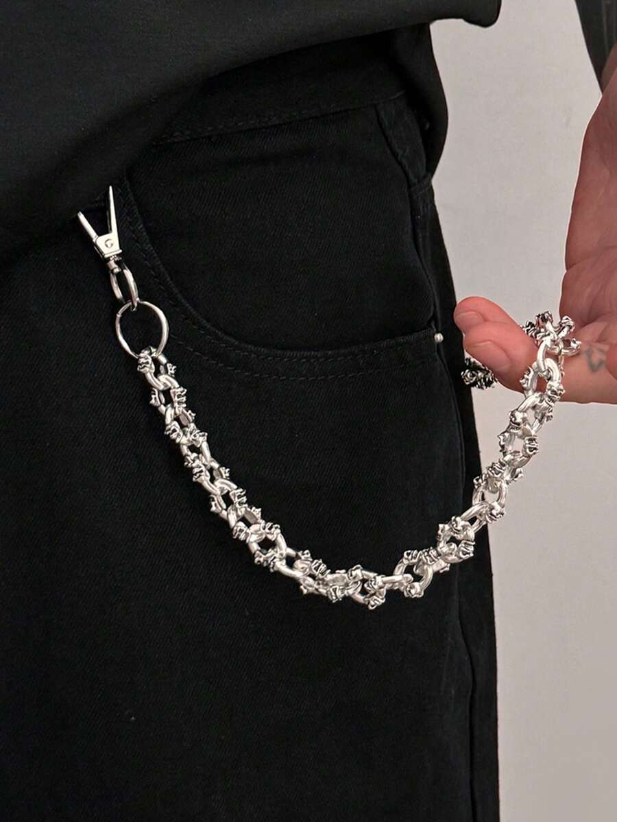 1 件哥特式复古夸张几何骷髅链身体链，时尚嘻哈，适合节日、派对、休闲装、街拍、度假、宴会、男女通用魅力珠宝裤链礼物 - 褲鏈 - 查看 1