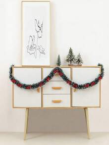 2 pièces/set Couronne de Noël avec lanterne et nœud - Couronne artificielle, utilisée pour la cheminée, l'escalier, la décoration intérieure/extérieure, sans électricité ni plumes, décoration de Noël, fournitures de fête de Noël, décoration de porte et de mur, activités extérieures, décoration de fenêtre de la maison