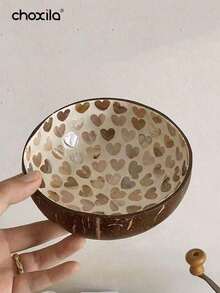 choxila 2 piezas Tazones de coco para dulces, recipiente de almacenamiento de joyas, recipiente de almacenamiento, recipiente para dulces, soporte para frutos secos, soporte para velas, útiles escolares, regalo de Navidad, vuelta al colegio, Día Nacional de Arabia Saudita - Cuenco de cáscara de coco - Ver 4