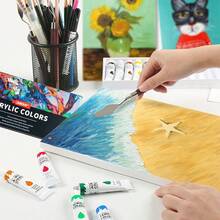 24/18/12 Colors Acrylic Paints - Good Coverage, Hand-Painted Wall Painting Graffiti, Painting Paints For Artists, Students, Beginners And Painters Painting, Canvas, Ceramics, Wood, Rock Painting Art Supplies Set - 12 màu 12ml - Xem 2