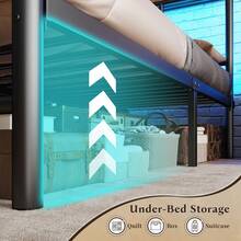 EnHomee Metal Bed Frame With LED Light Platform Bed Frame With Headboard & Footboard Mattress Foundation Under Bed Storage,Easy Assembly, Black - Xem 4