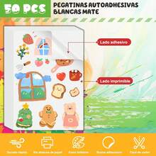 50 Hojas Autoadhesivas Papel Calcomanía Impermeable, Papel Calcomanía de Vinilo Imprimible para Impresora de Inyección de Tinta, A4 papel calcomanía Blanco Mate, Resistente al Desgarro, Secado Rápido - Muerte - Ver 10