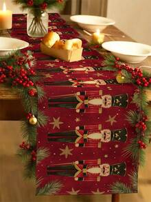1 Caminho de Mesa Quebra-Nozes de Natal, Caminho de Mesa Decorativo de Natal, Caminho de Mesa com Tecido de Linho de Natal, Caminho de Mesa, Caminho de Mesa, 1 Caminho de Mesa, 4 Jogos Americanos, 1 Capa de Almofada, 3 Produtos Disponíveis, Decoração de Casa Sazonal, Artigos para Festas Internas/Externas, Decoração de Casa de Inverno, Decoração de Natal, Decoração de Quarto de Natal, Decoração de Festa de Natal - Multicolorido - Ver 2