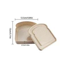 Caixa de Sanduíche, Caixa Bento, Marmita com Tampa em Formato de Torrada e Recipiente de Armazenamento de Alimentos Reutilizável, Micro-ondas e Lava-Louças, Caixa de Sanduíche Reutilizável com Tampa