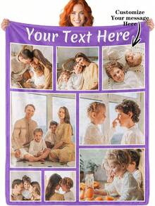 1 chiếc chăn lông cừu flannel có văn bản và hình ảnh tùy chỉnh, chăn mềm mại và thoải mái, thích hợp cho phòng ngủ, ghế sofa, văn phòng, cắm trại ngoài trời, du lịch, quà tặng ngày lễ, ý tưởng quà tặng hoàn hảo - 3 bức ảnh - Xem 5