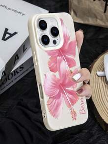 1件個性化客製家庭情侶好友寵物姓名粉色花朵防摔復古白色人造皮革紋理手機殼，適用於iPhone11、iPhone12、iPhone13、iPhone14、iPhone15、iPhone16/16pro/16plus/16promax/16e/17/17air/17pro/17promax及其他機型，適合送給朋友、摯友、女友的禮物 - 白色 - 查看 5