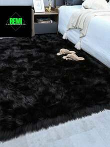 Luxury Shaggy Rug For Living Room Or Bedroom 2.00 X 1.40 - Hitam - View 4