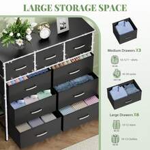 Drawer Storage Cabinet, Fabric Storage Drawer Units, Storage Tower Organizer, Entertainment Center With Fabric Drawers, TV Stand, Dresser With Fabric Bins, Sturdy Steel Frame, Easy Pull Handles, Stylish Chest Of Drawers For Bedroom, Hallway, Entryway, Living Room, Closet, Office, (Some Models With 3D Artificial Diamonds Sticker And Artificial Diamonds Handles) - 9抽屜粉紅+3D貼紙+鑽石手柄 - 查看 3