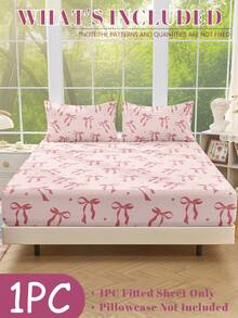 1 pieza Protector de colchón suave y cómodo, sábana ajustable, juego de ropa de cama, patrón de lazo, adecuado para camas individuales, dobles, queen, king, decoración del hogar, lavable, también se ajusta a sofás, regalo del Día de San Valentín - Multicolor - Ver 3