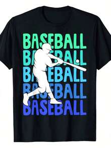 Baseball Men Boys Kids Flattering Plus Size T-Shirt Women – Elegant And Comfortable, Any Occasionheavy-Duty Pure Cotton T-Shirt, Fashionable And Comfortable Wo's Cotton T-Shirt, Suitable For Weekends, Travel, Shopping, Outdoor Activities Or Leisure, High-Quality Durable Fabric Suitable For All Seasons, Fashionable Top, - 黑色8 - 查看 1