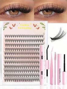 240PCS Fluffy Lash Clusters 60D, Individual Eyelash Thick Cluster Eyelash Extensions D Curl Lashes Clusters, DIY Lash Extension Kit Set, Lashes Clusters 200Pcs/300Pcs/240Pcs/168Pcs Individual Lashes 8-16MM Wispy Cluster Lashes Lash Clusters Kit, Lashes, Eyelashes, Fake Lashes.  ! !Random Style.