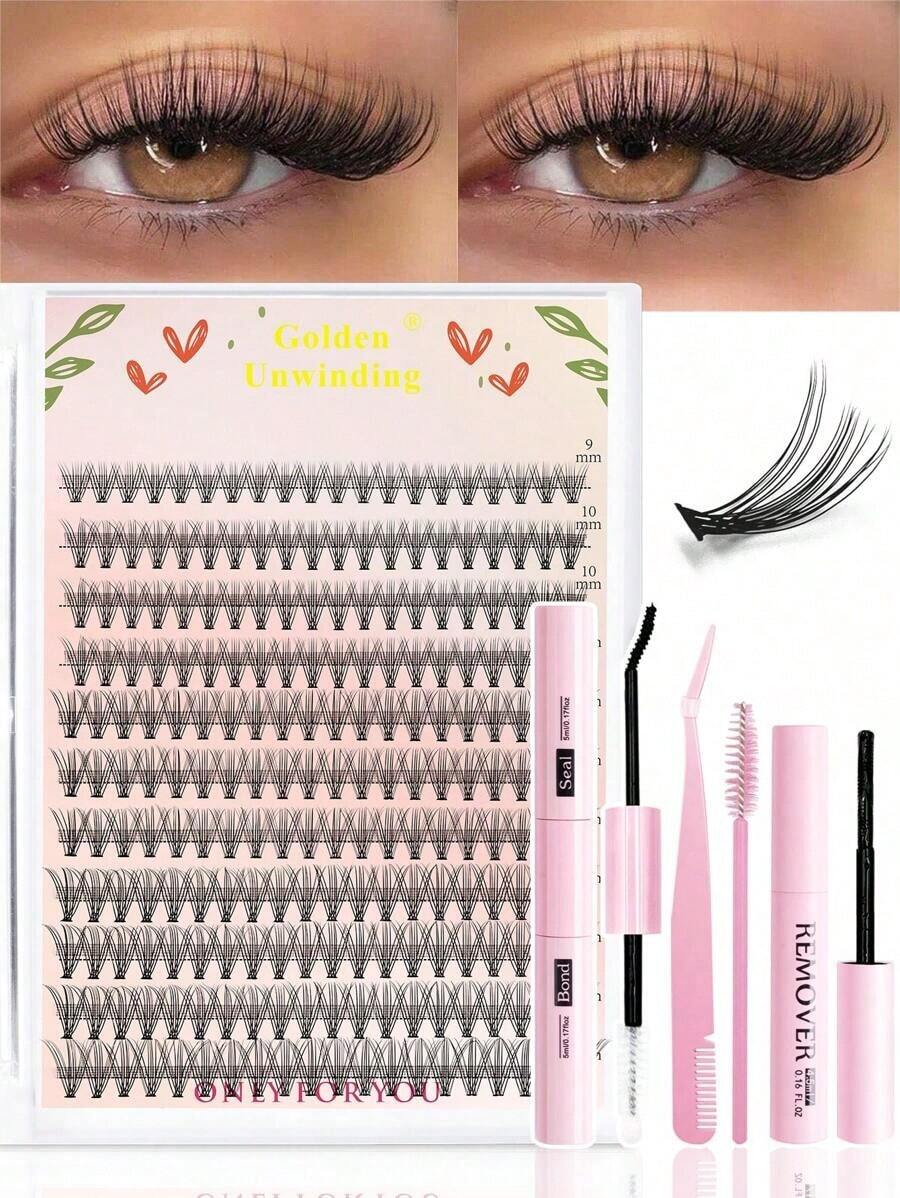 240PCS Fluffy Lash Clusters 60D, Individual Eyelash Thick Cluster Eyelash Extensions D Curl Lashes Clusters, DIY Lash Extension Kit Set, Lashes Clusters 200Pcs/300Pcs/240Pcs/168Pcs Individual Lashes 8-16MM Wispy Cluster Lashes Lash Clusters Kit, Lashes, Eyelashes, Fake Lashes.  ! !Random Style.
