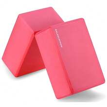Set Of 2 High Density Yoga Blocks, 9"X6"X4" Each, Pair, Multiple Colors-743330 - Đỏ - Xem 2