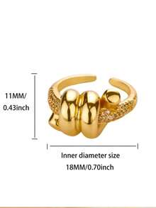 Zirconia Owl Shape Rings For Women Gold Color Geometric Owl Adjustable Finger Rings Wedding Couple Luxury Jewelry Gifts Valentine's Day Gift - Yellow Gold - View 11