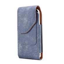 VIETAO VINTAGE 6.5inch 6.7-6.9inch 7.2inch Multisize Denim Print Hanging Belt Waist Faux Leather Mobile Bag Cell Phone Bag With Card Holder Slot